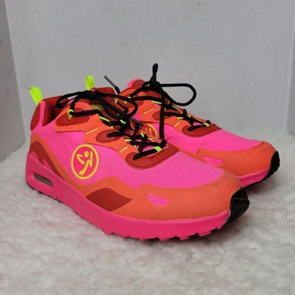 Zumba Air Lo Womens Sneaker Size 10 Hot Pink OrangeA1F00174 Sneaker